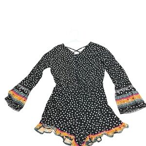 Art Class Black Jumpsuit with long Flared Sleeves girls size 7/8